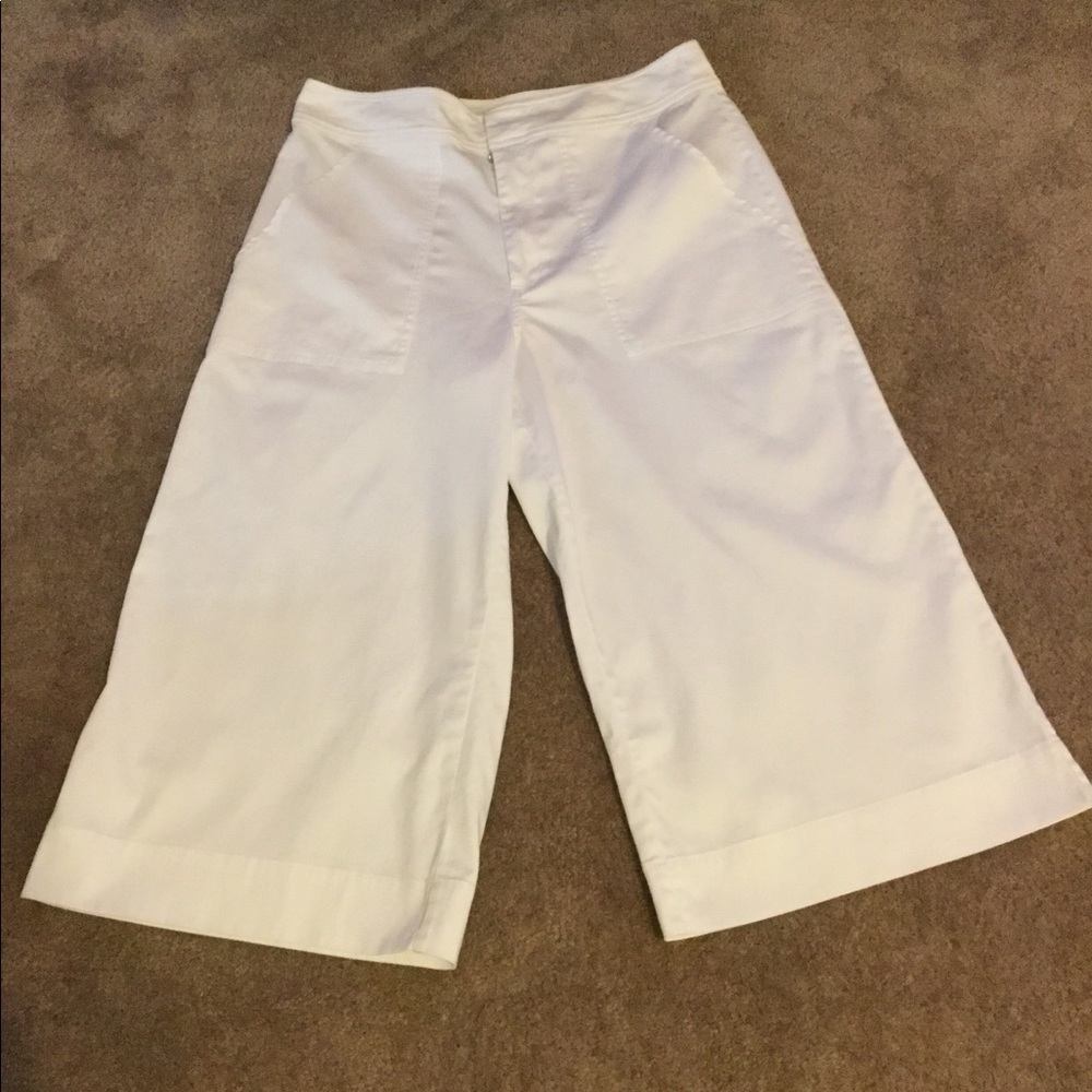 Rachel Roy white cropped wide-leg pants